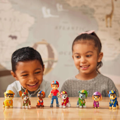 PAW PATROL Džiunglių šuniukų rinkinys iš 8 figūrėlių Ryderis + judantys šuneliai