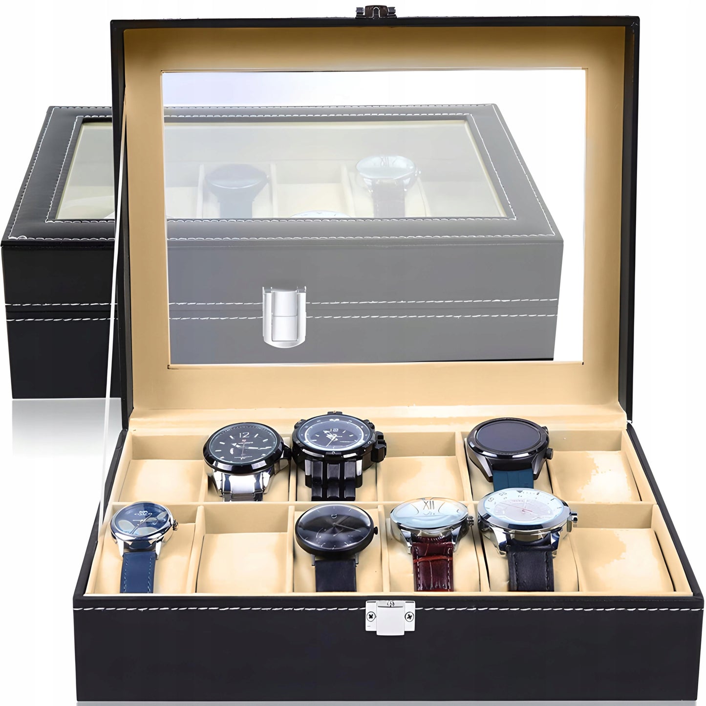 Elegantiška talpi dėžutė-organizatorius laikrodžiams, 12 vnt.