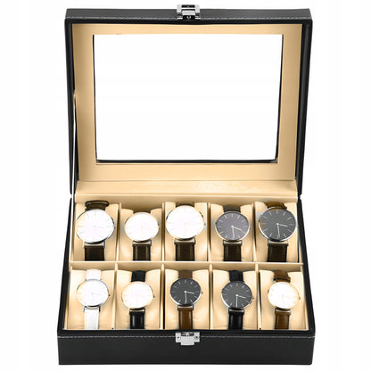 Elegantiška talpi dėžutė-organizatorius laikrodžiams, 12 vnt.