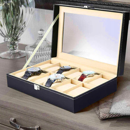 Elegantiška talpi dėžutė-organizatorius laikrodžiams, 12 vnt.
