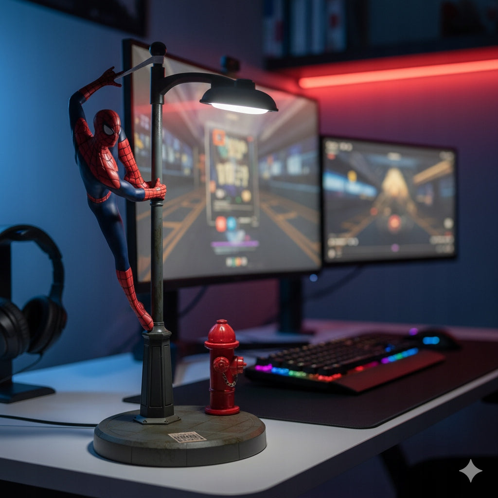 Paladone Marvel Spider-Man lempa 34 cm USB reguliuojamo ryškumo LED deglas