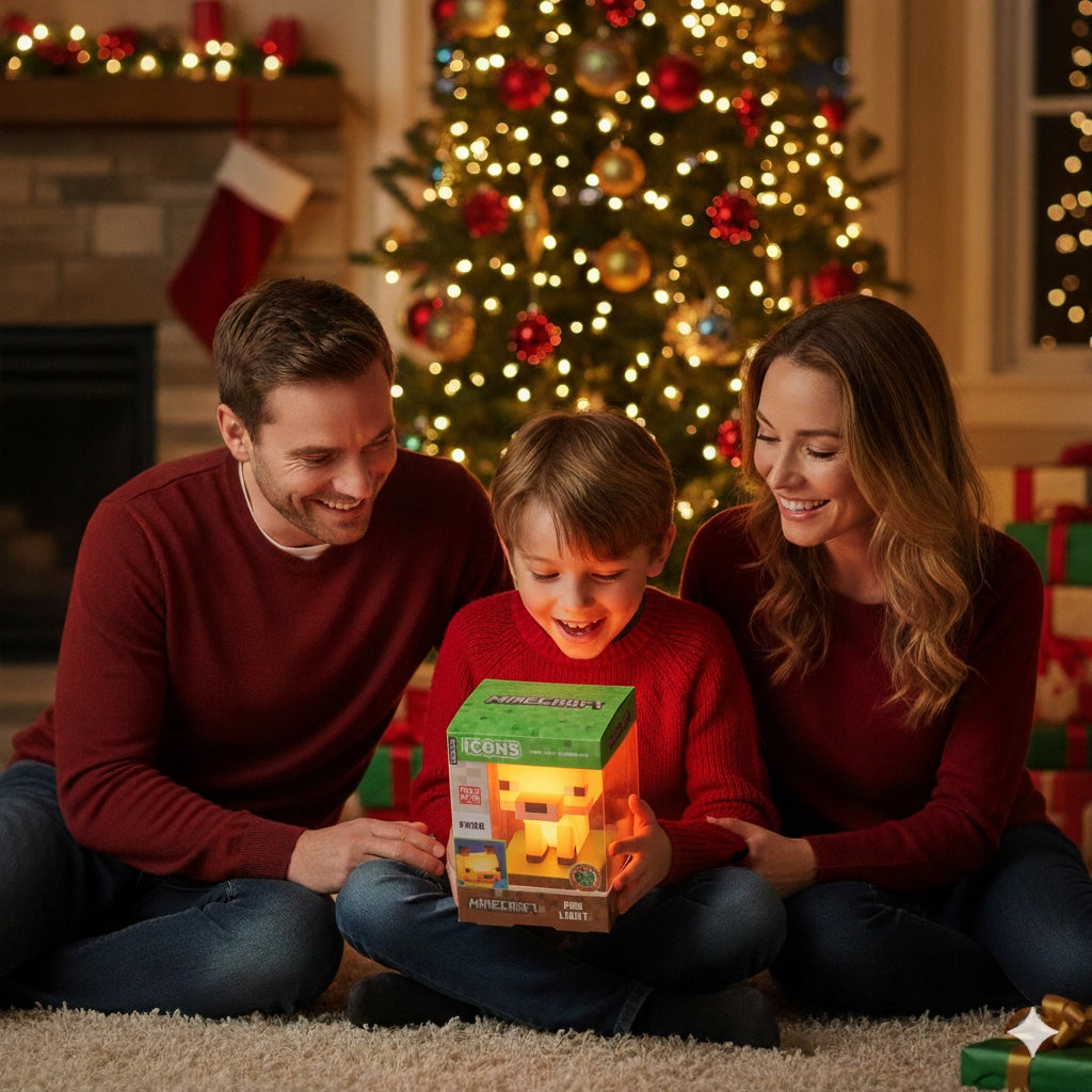 Paladone Minecraft Lapės piktogramos šviestuvas – 11 cm lemputė, 2×AAA, naktinė, LED dovana