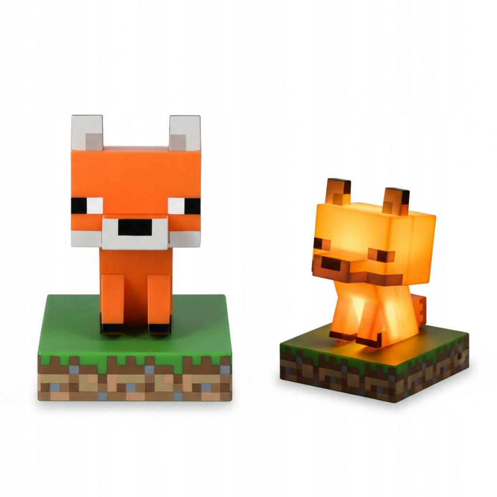 Paladone Minecraft Lapės piktogramos šviestuvas – 11 cm lemputė, 2×AAA, naktinė, LED dovana