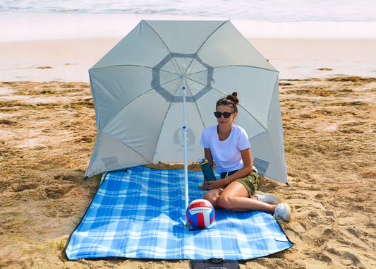 Namelis/skėtis paplūdimiui su ventiliacija 2,2m, UPF50+