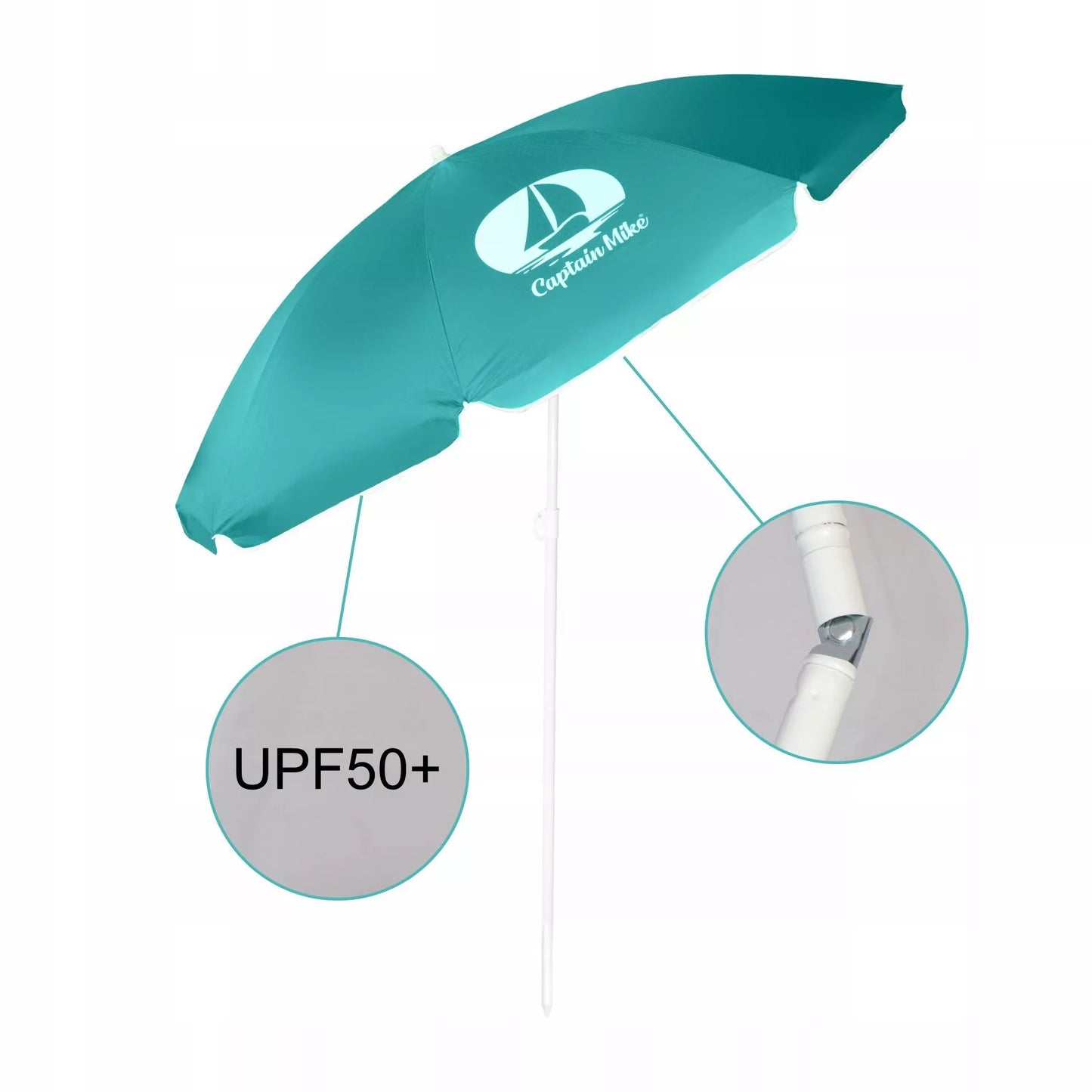 Sulnomasis skėtis nuo saulės su UPF50+ filtru CAPTAIN MIKE, labai PATVARUS