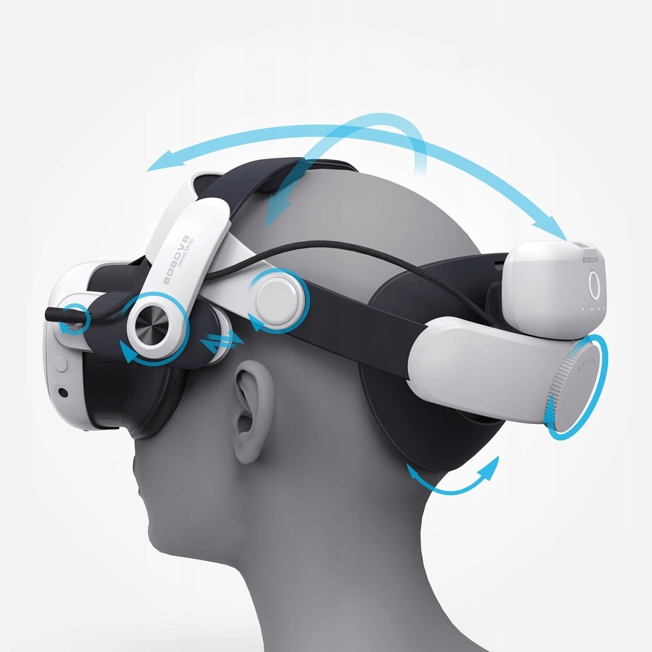 Atraminimo dirželis BOBOVR M3 Pro Oculus Meta Quest 3/3s su maitinimo baterija