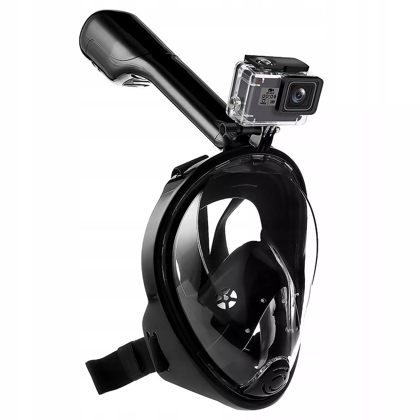 Viso veido nardymo kaukė su kvėpavimo vamzdeliu ir GoPro HERO 13 12 11 10 9 laikikliu