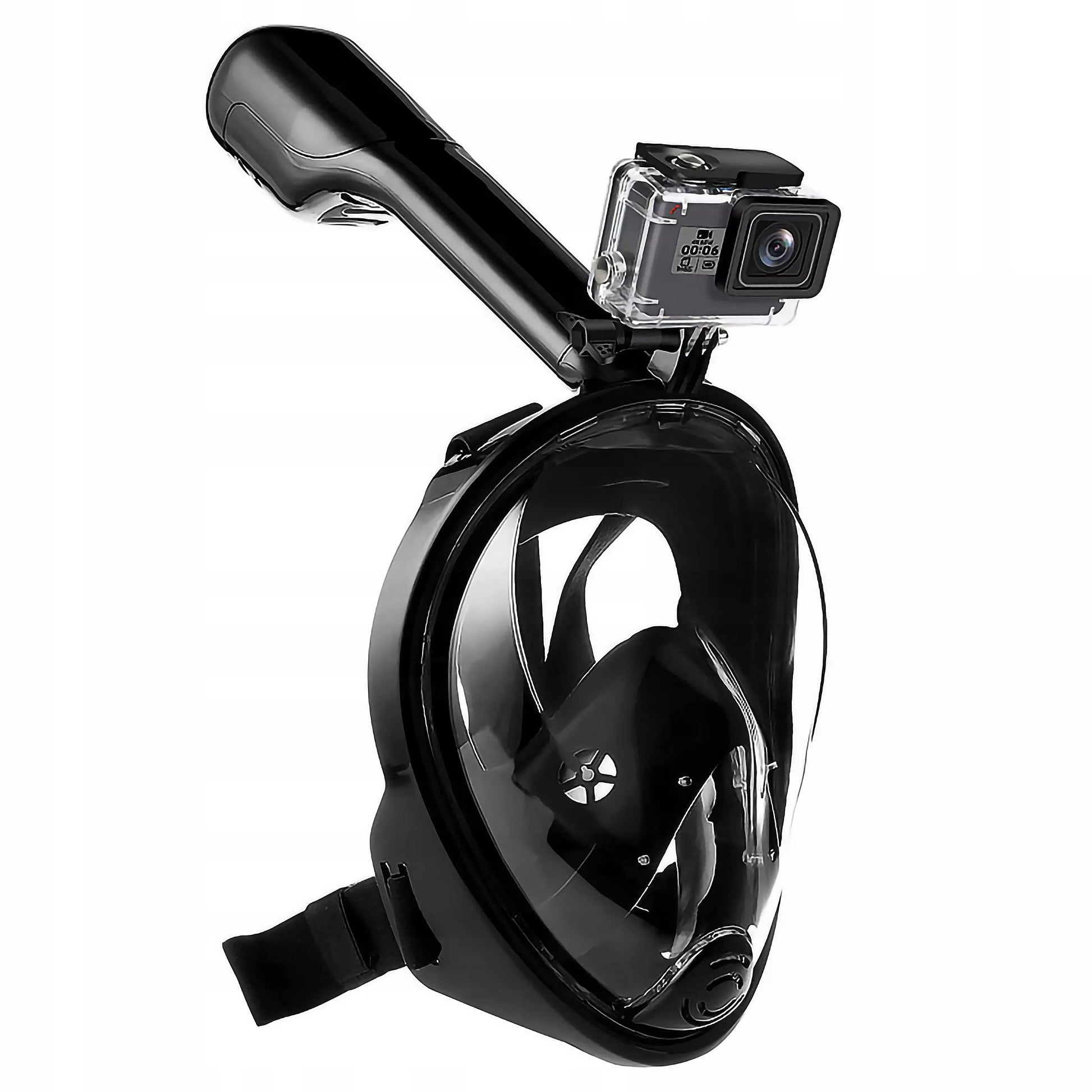 Viso veido nardymo kaukė su kvėpavimo vamzdeliu ir GoPro HERO 13 12 11 10 9 laikikliu