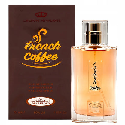 Moteriški arabiški kvepalai Al-Rehab French Coffee kava pienas vanilė + mėginukai