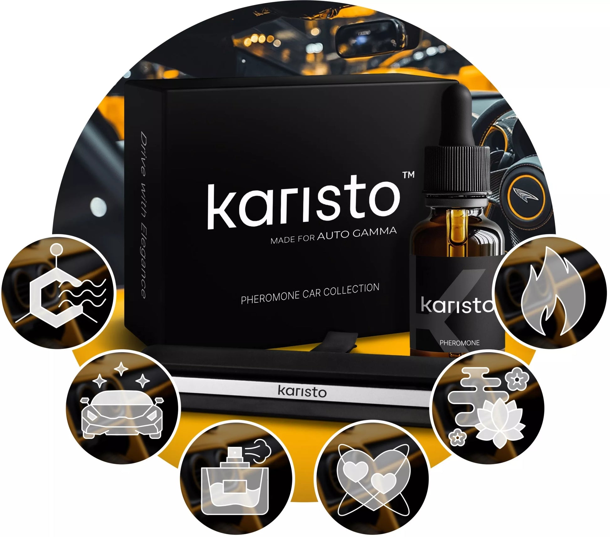 Automobiliniai kvepalai, kvapas automobilio interjerui, aliuminio ventiliacijos grotelių tvirtinimo rinkinys