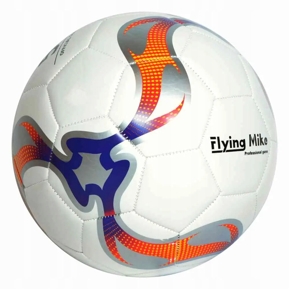 Futbolo kamuolys 5 dydžio FLYING MIKE, skirtas treniruotėms aikštelėje, baltas