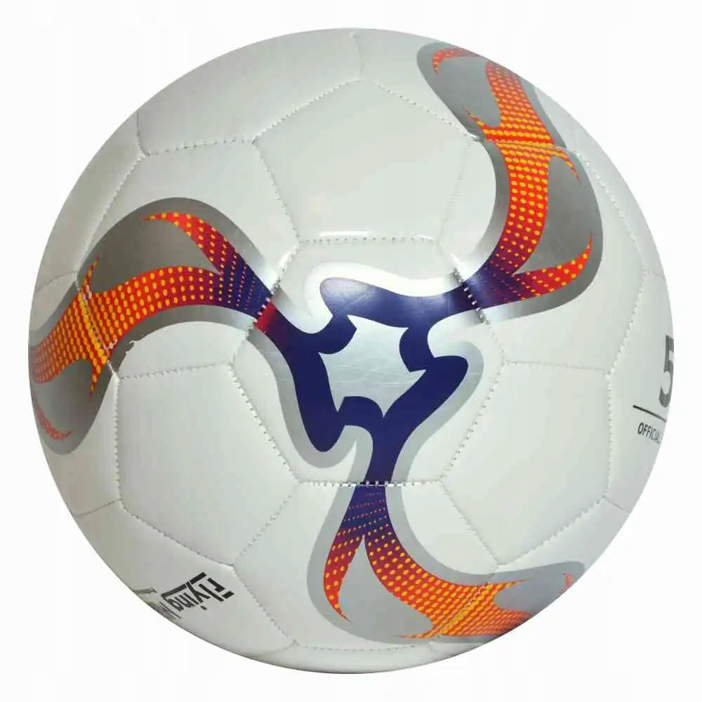 Futbolo kamuolys 5 dydžio FLYING MIKE, skirtas treniruotėms aikštelėje, baltas