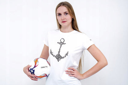 Futbolo kamuolys 5 dydžio FLYING MIKE, skirtas treniruotėms aikštelėje, baltas