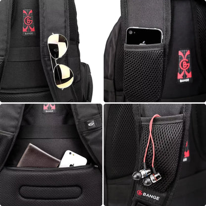 BANGE kuprinė nešiojamam kompiuteriui 15" miesto, jaunimo, atspari vandeniui, su USB, juoda, DIDELĖ
