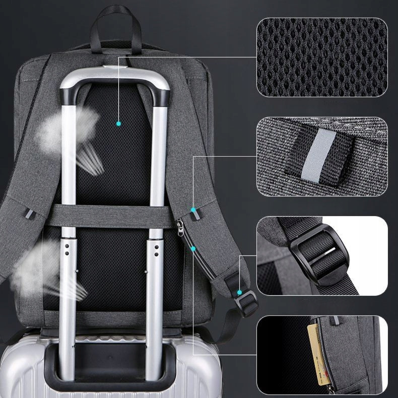 Verslo kuprinė su korpusu nešiojamam kompiuteriui, apsauganti nuo vagysčių, rožinė, standi