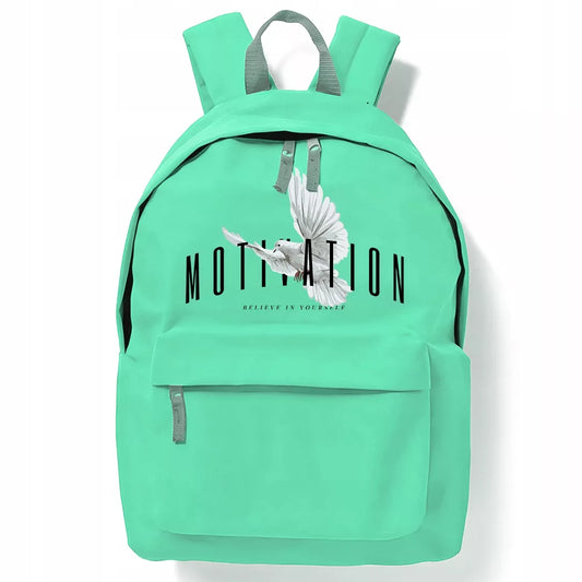 Mėtų spalvos mokyklinė kuprinė MOTIVATION jaunimui stilinga madinga