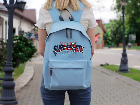 Mėlyna kuprinė mokyklai ir ekskursijoms MOTIVATION stilinga ir madinga