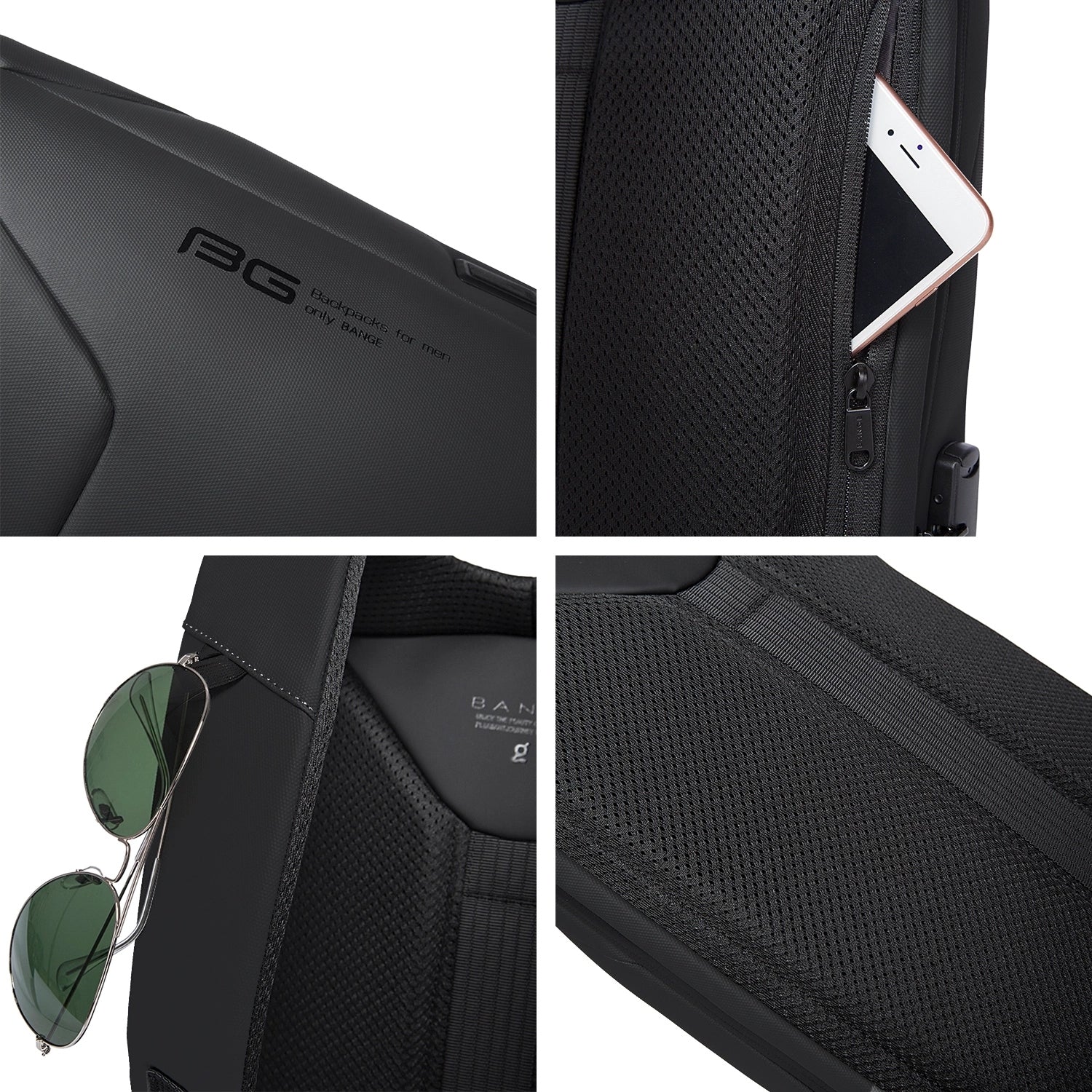 Kelioninis kuprinė moterims, vyrams, lėktuvui, lengvas bagažas, USB lizdas su užraktu