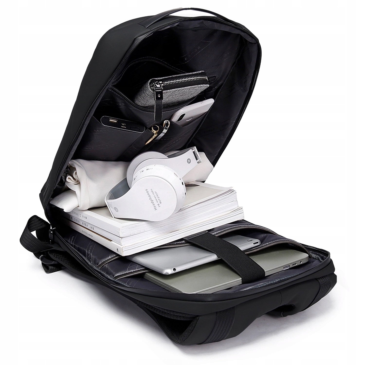 Kelioninis kuprinė moterims, vyrams, lėktuvui, lengvas bagažas, USB lizdas su užraktu