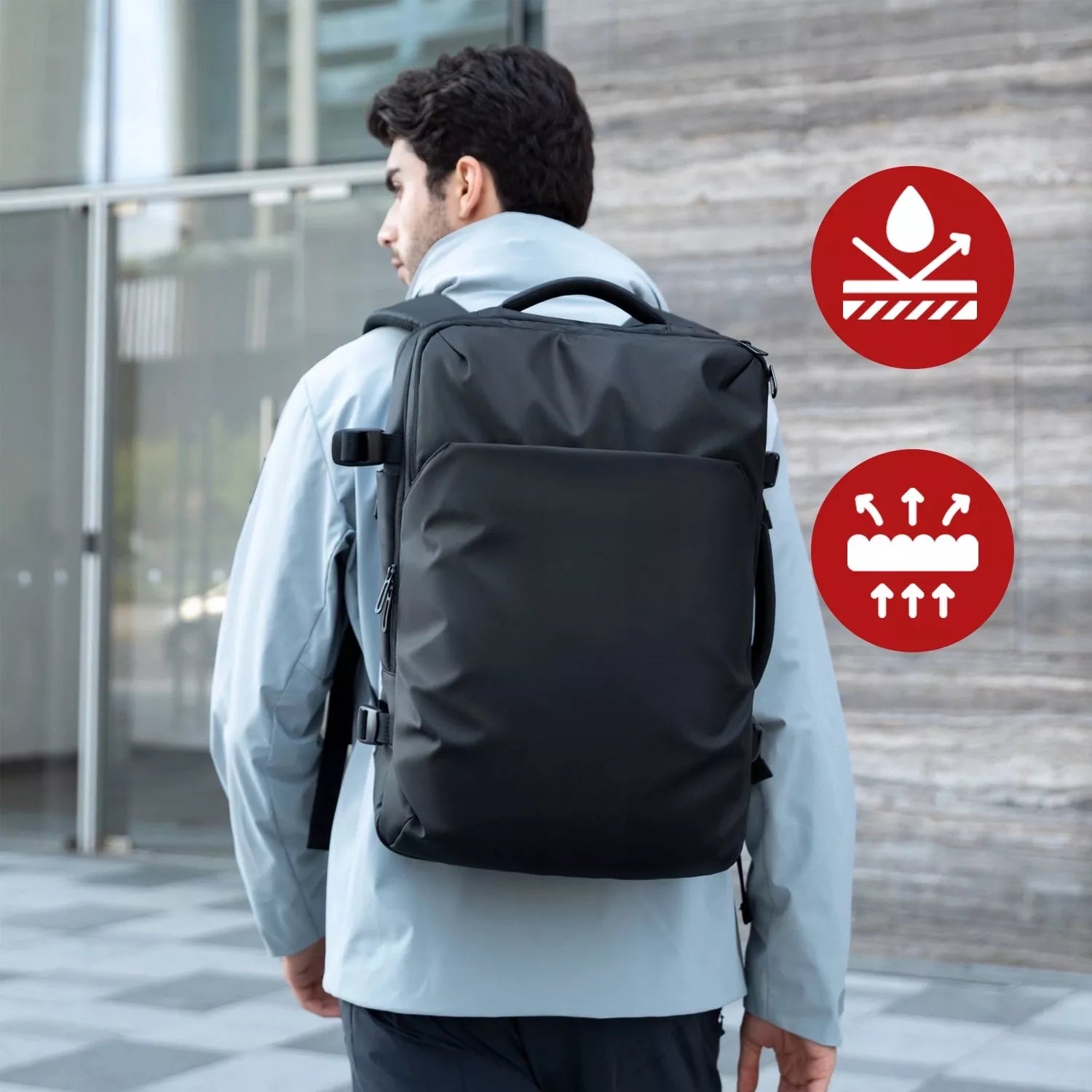 Kelioninė kuprinė nešiojamam kompiuteriui 17.3" USB, vandeniui atspari, talpi 28L