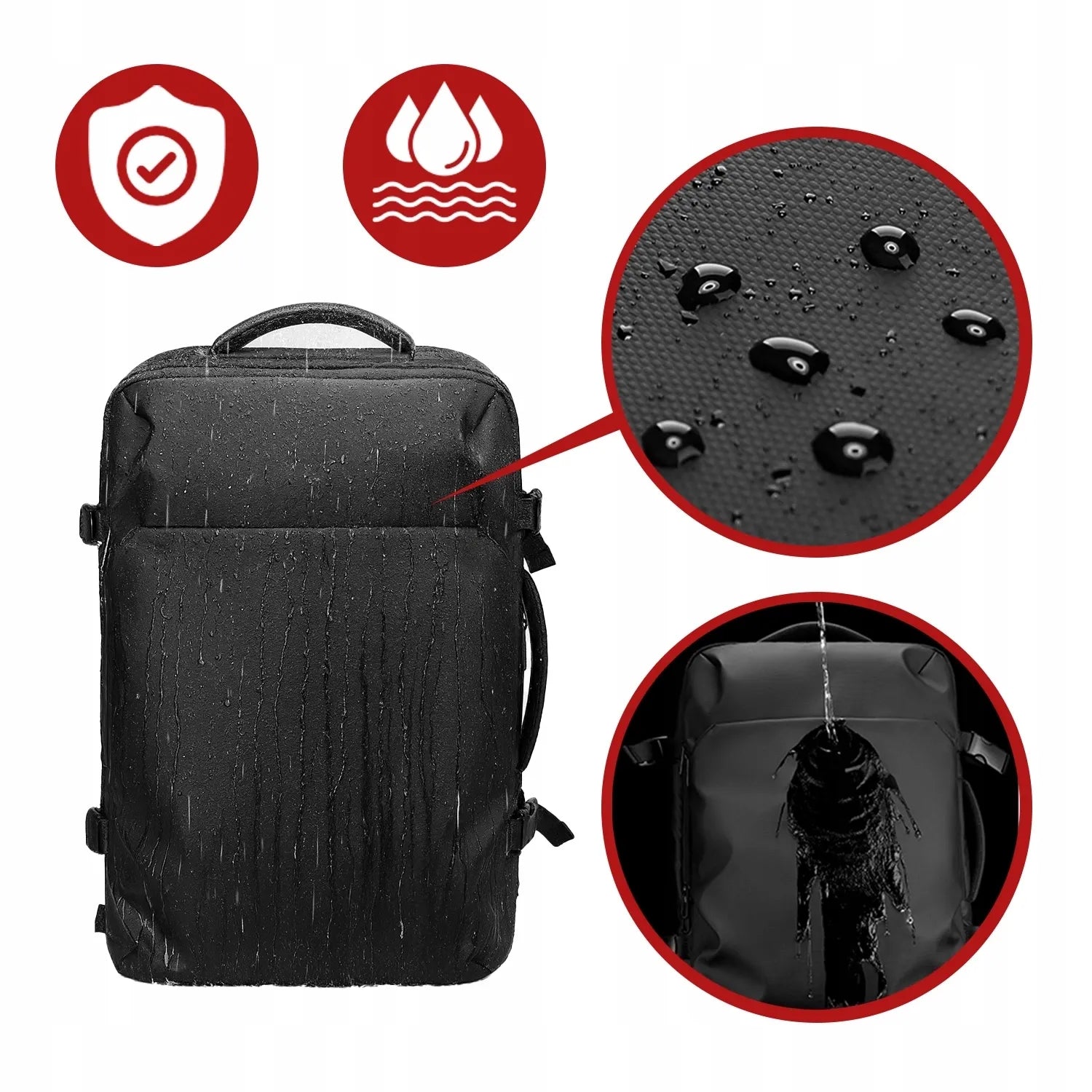 Kelioninė kuprinė nešiojamam kompiuteriui 17.3" USB, vandeniui atspari, talpi 28L