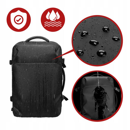 Kelioninė kuprinė nešiojamam kompiuteriui 17.3" USB, vandeniui atspari, talpi 28L