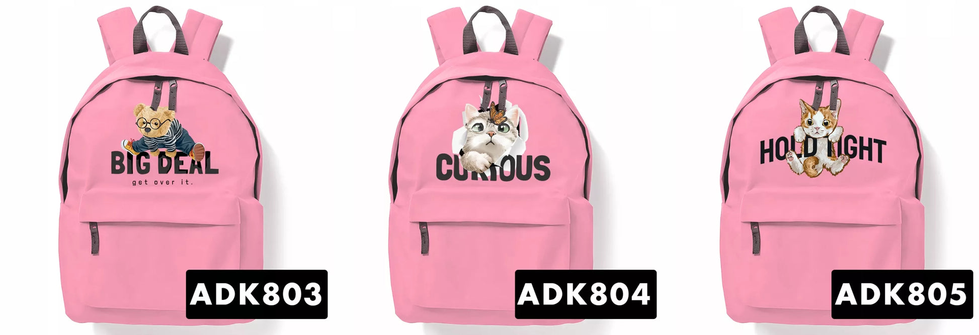 Rožinė mokyklinė kuprinė HOLD TIGHT KOTEK stilingiems moksleiviams