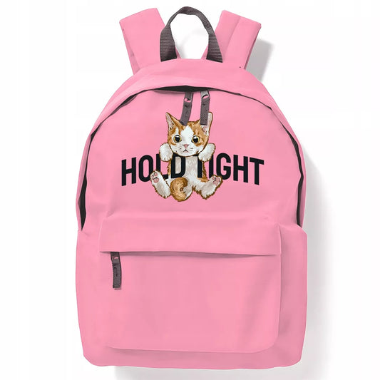 Rožinė mokyklinė kuprinė HOLD TIGHT KOTEK stilingiems moksleiviams