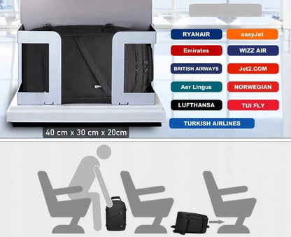 Lėktuvo kuprinė RYANAIR WIZZAIR 40x30x20 rankinis bagažas, mažas praplatinimas