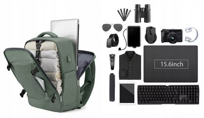 Kuprinė rankiniam bagažui 46×32×16, USB, atspari vandeniui, laptopui 15,6″