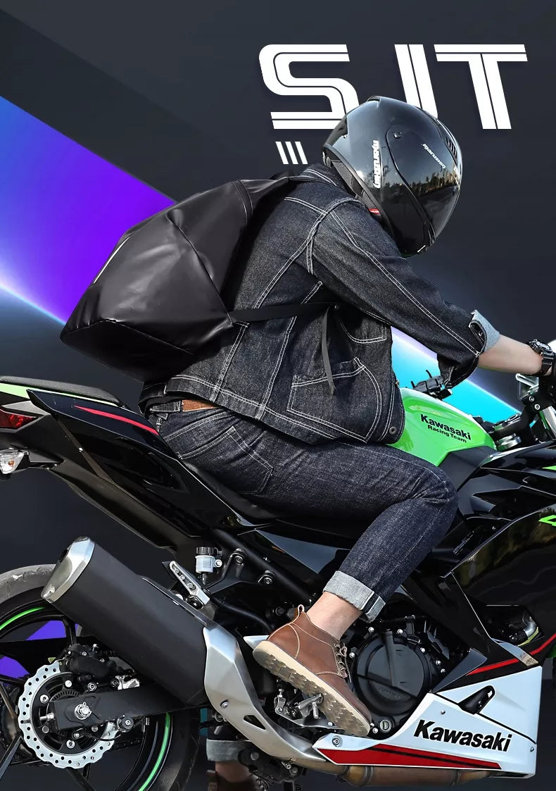 Motociklininko dviratininko kuprinė, lengva, universali, atspari vandeniui, skirta šalmui