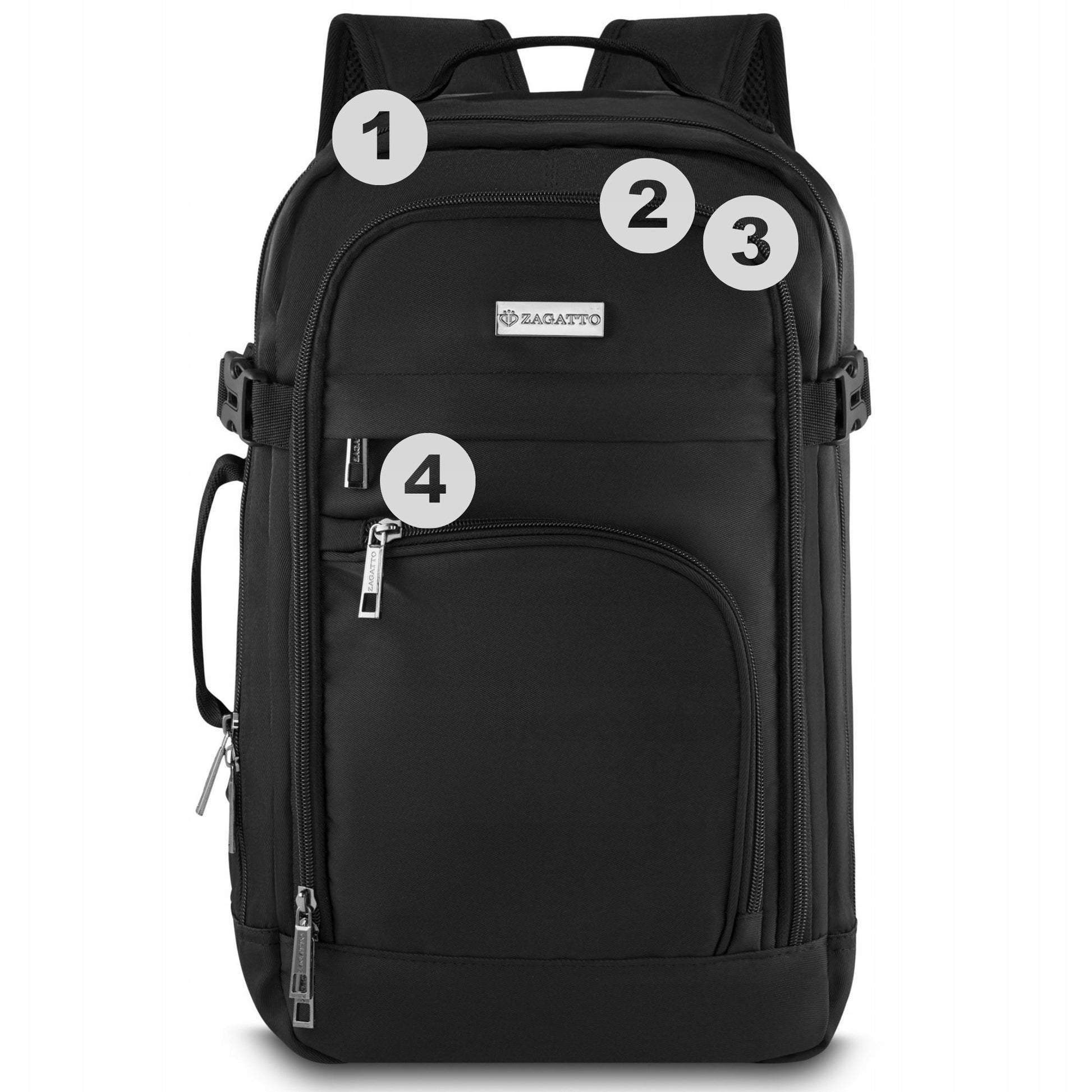 Kelioninė kuprinė 40x20x25 RYANAIR skrydžiams, lengvas rankinis bagažas ZAGATTO