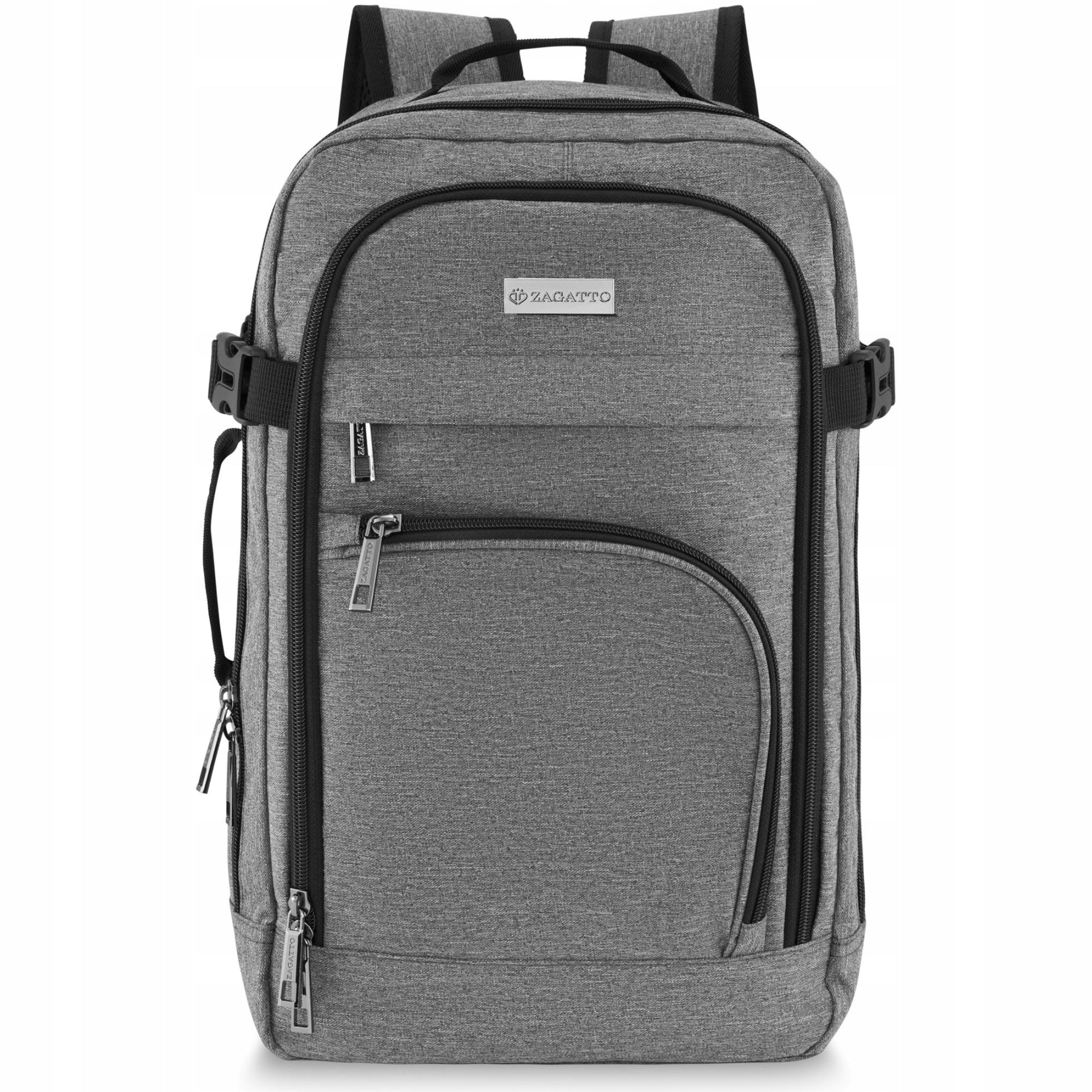 Kelioninė kuprinė 40x20x25 rankiniam bagažui į lėktuvą ZAGATTO pilka