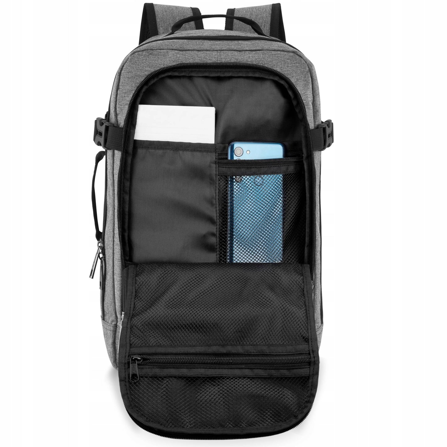 Kelioninė kuprinė 40x20x25 rankiniam bagažui į lėktuvą ZAGATTO pilka