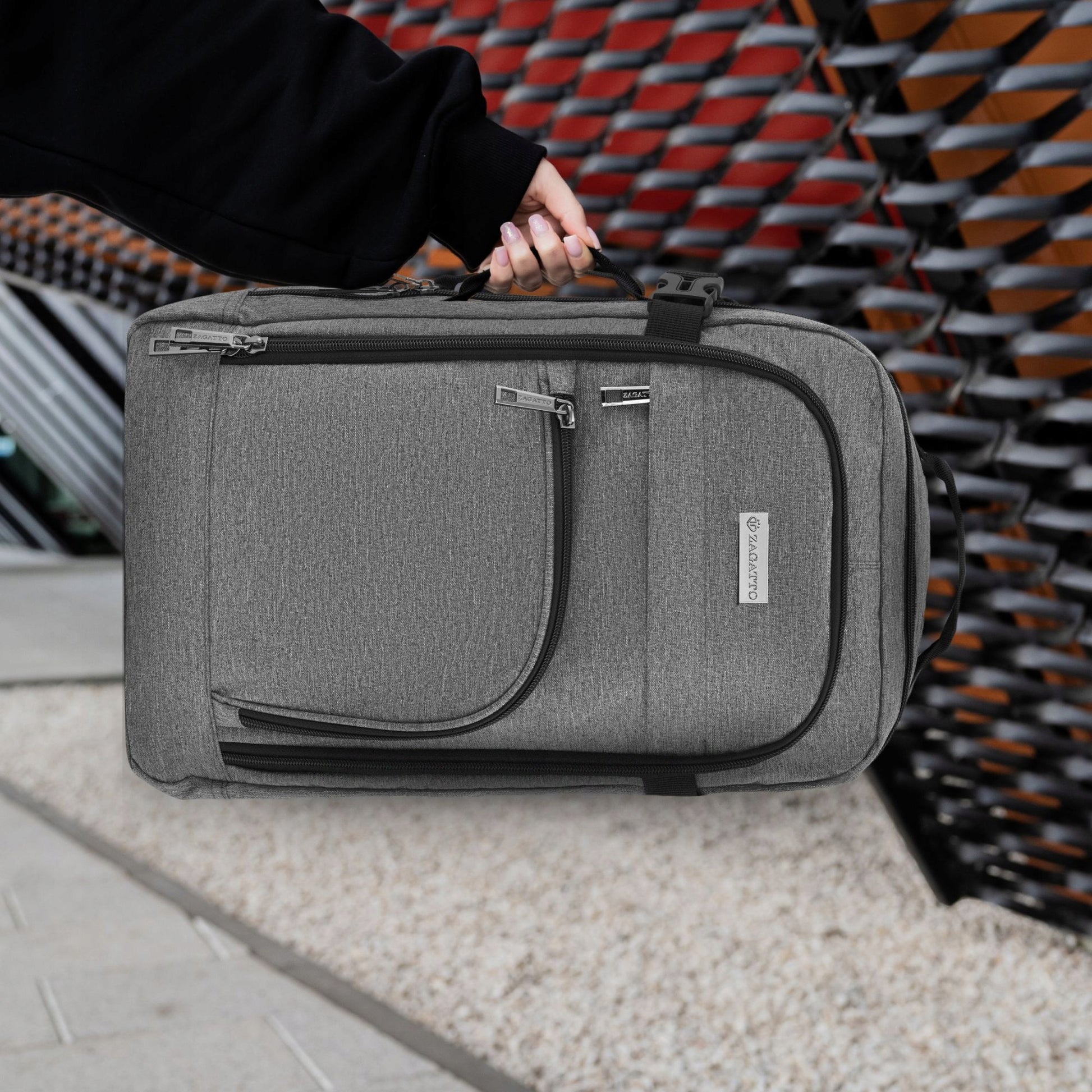 Kelioninė kuprinė 40x20x25 rankiniam bagažui į lėktuvą ZAGATTO pilka