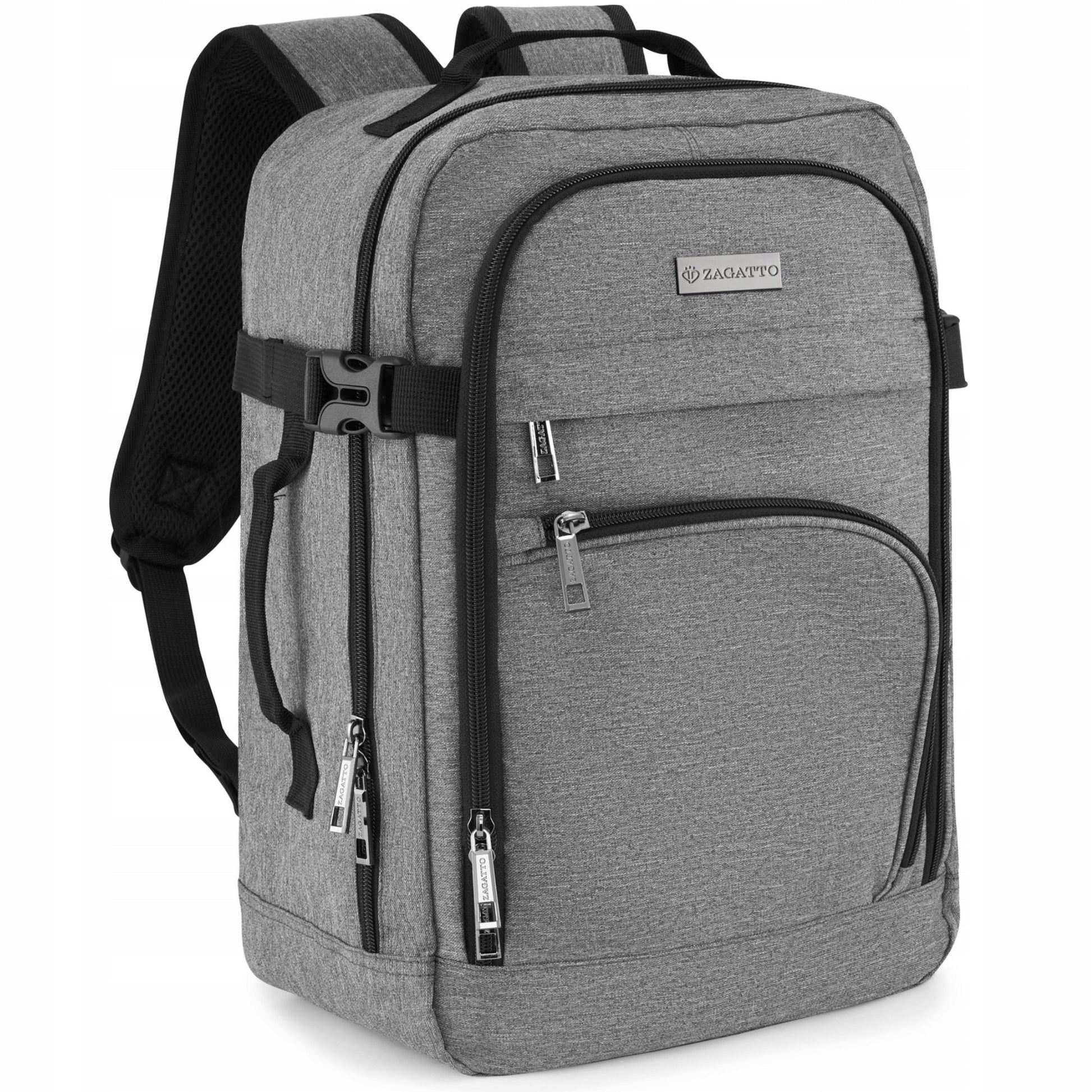 Kelioninė kuprinė 40x20x25 rankiniam bagažui į lėktuvą ZAGATTO pilka