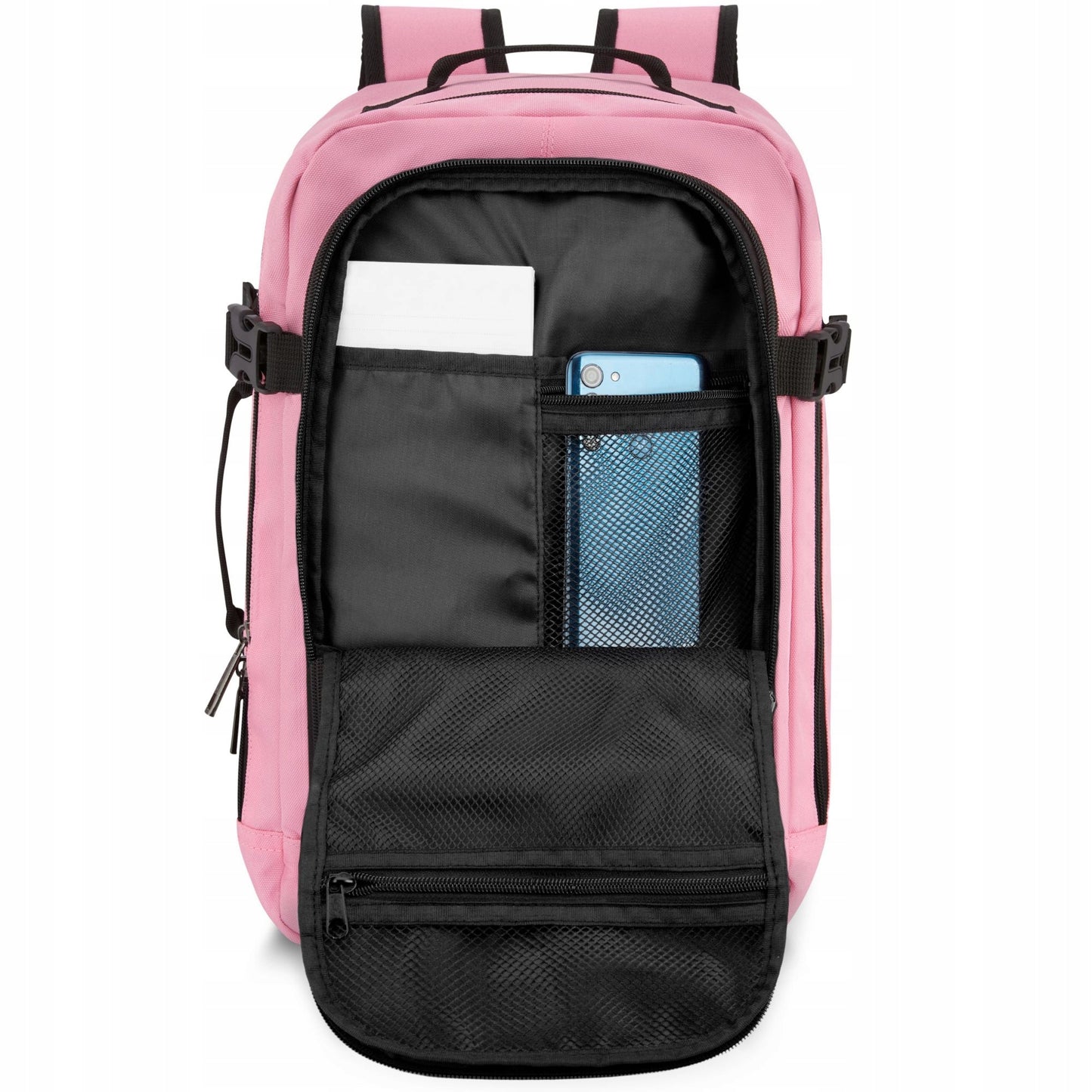 Kelioninė kuprinė 40x20x25 į lėktuvą, lengvas rankinis bagažas, rožinė ZAGATTO