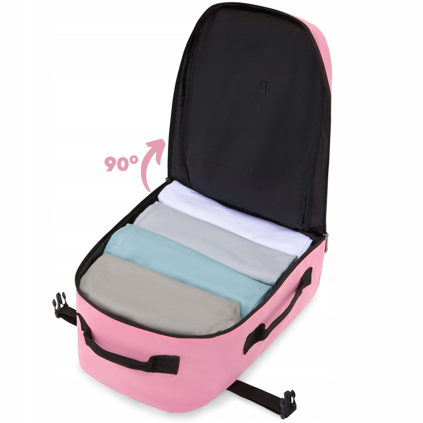 Kelioninė kuprinė 40x20x25 į lėktuvą, lengvas rankinis bagažas, rožinė ZAGATTO