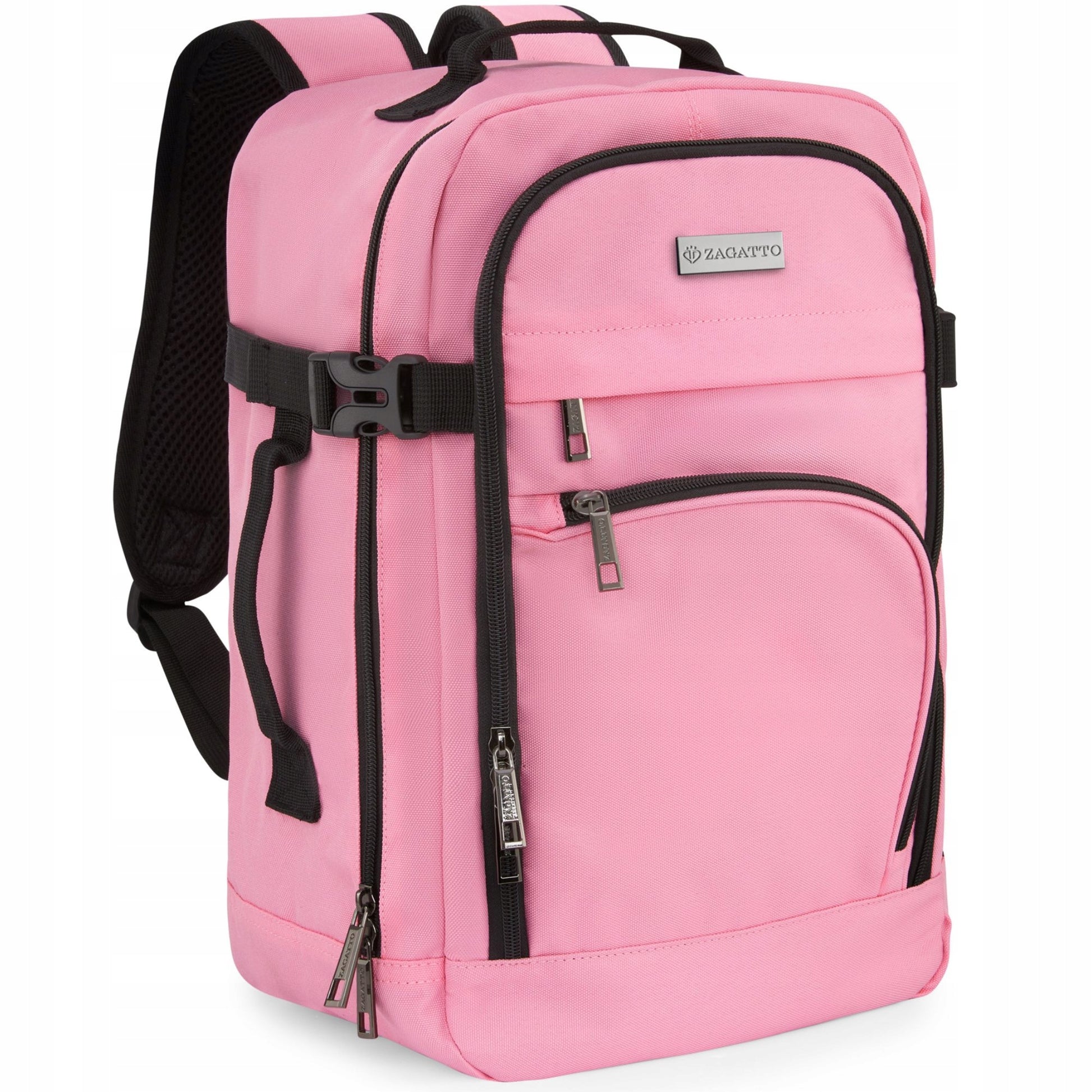 Kelioninė kuprinė 40x20x25 į lėktuvą, lengvas rankinis bagažas, rožinė ZAGATTO