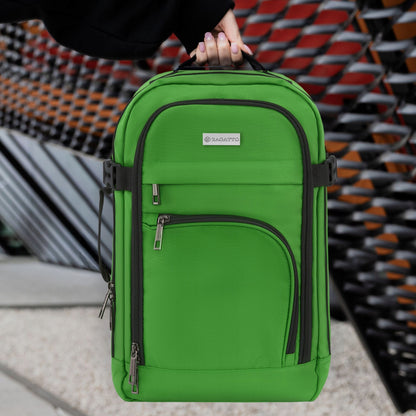 Kelioninė kuprinė 40x20x25 skraidymui, lengvas rankinis bagažas, žalia ZAGATTO