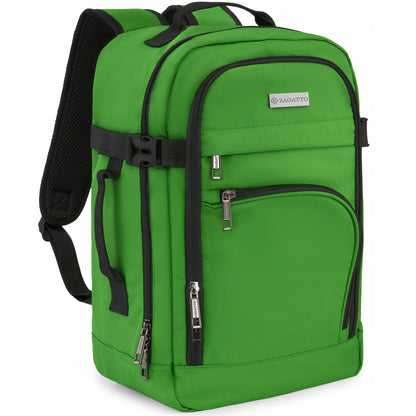 Kelioninė kuprinė 40x20x25 skraidymui, lengvas rankinis bagažas, žalia ZAGATTO