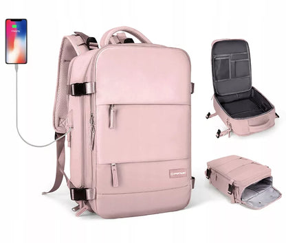 Kelioninė kuprinė 40x25x20 vandeniui atspari USB KABININIS BAGAŽAS RYANAIR WIZZAIR