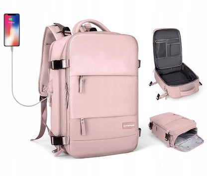 Kelioninė kuprinė 40x25x20 vandeniui atspari USB KABININIS BAGAŽAS RYANAIR WIZZAIR