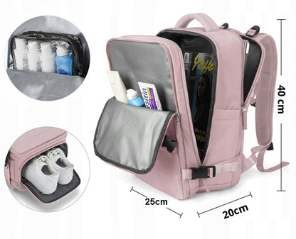 Kelioninė kuprinė 40x25x20 vandeniui atspari USB KABININIS BAGAŽAS RYANAIR WIZZAIR