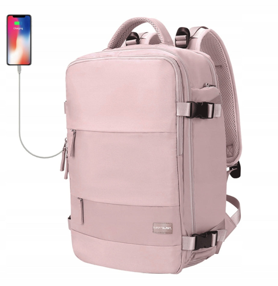 Kelioninė kuprinė 40x25x20 vandeniui atspari USB KABININIS BAGAŽAS RYANAIR WIZZAIR