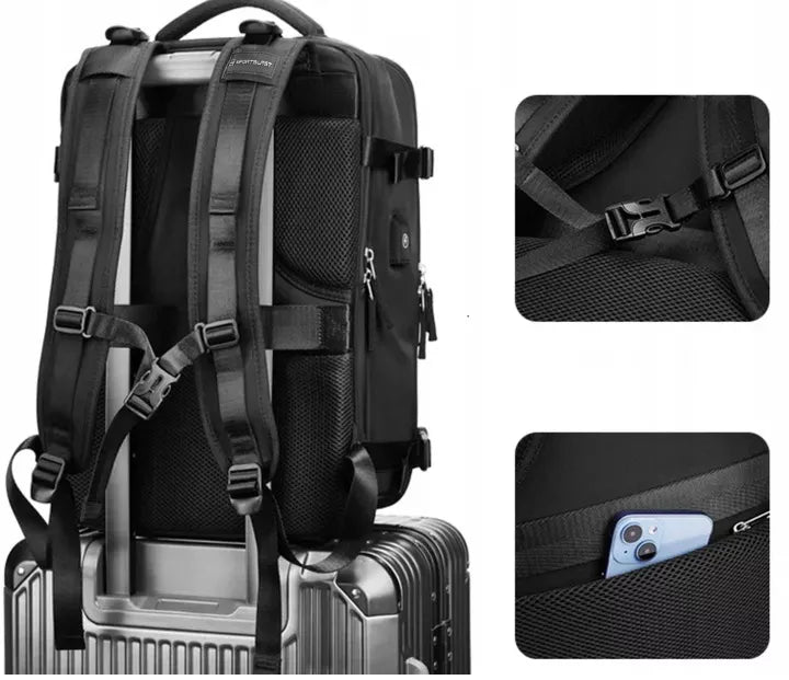 Kabininė kelioninė kuprinė 40×25×20 cm – USB, vandeniui atspari, Ryanair/WizzAir