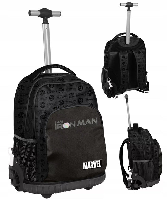 Mokyklos kuprinė su ratukais Marvel Avengers juoda