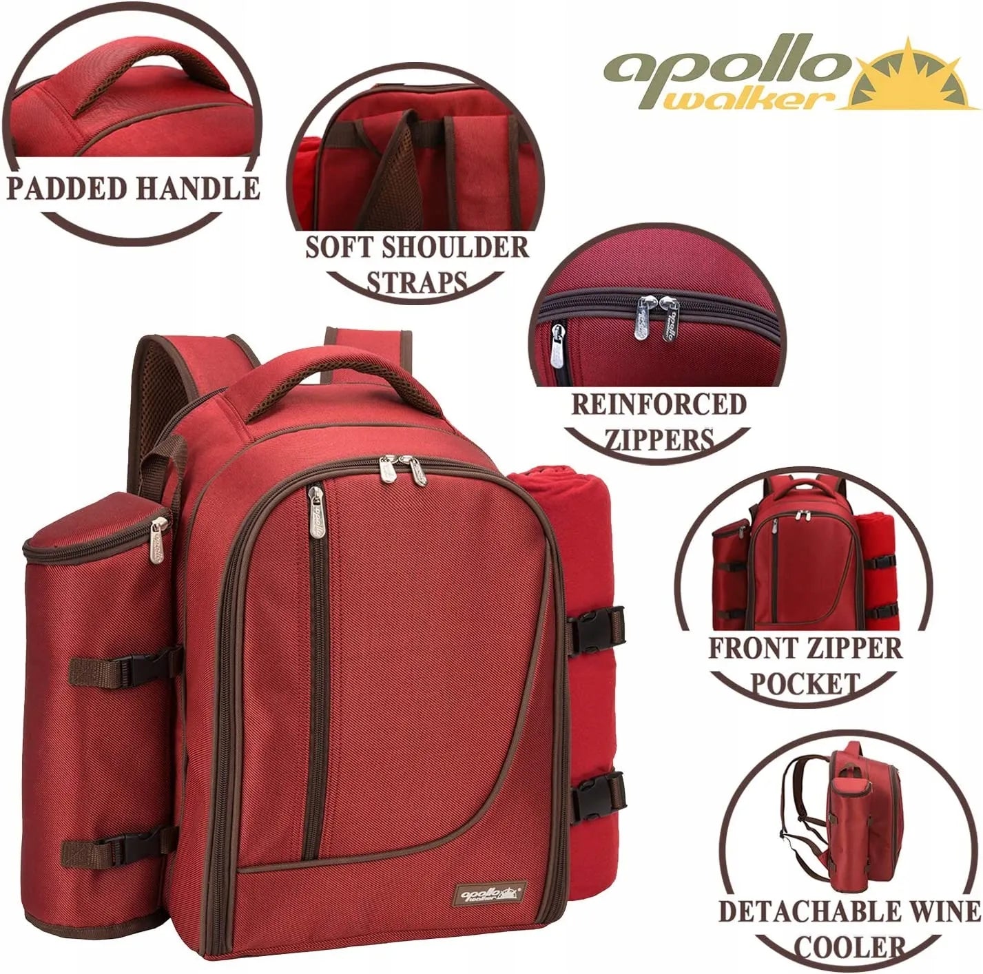 Termokuprinė Apollo Walker RED-4 Piknikui Turizmui Kelionėms
