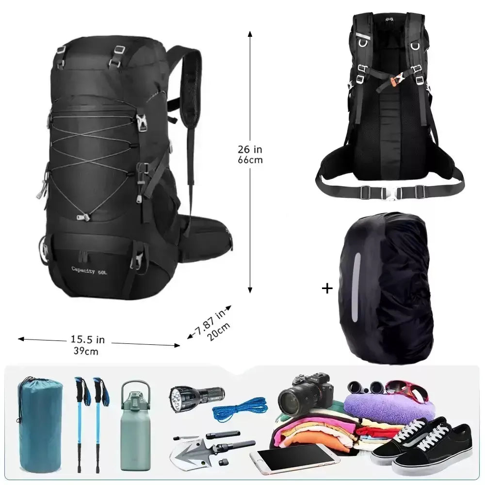 Turistinė kuprinė 50L Traper JUODA Kelioninė kuprinė