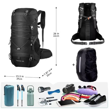 Turistinė kuprinė 50L Traper JUODA Kelioninė kuprinė